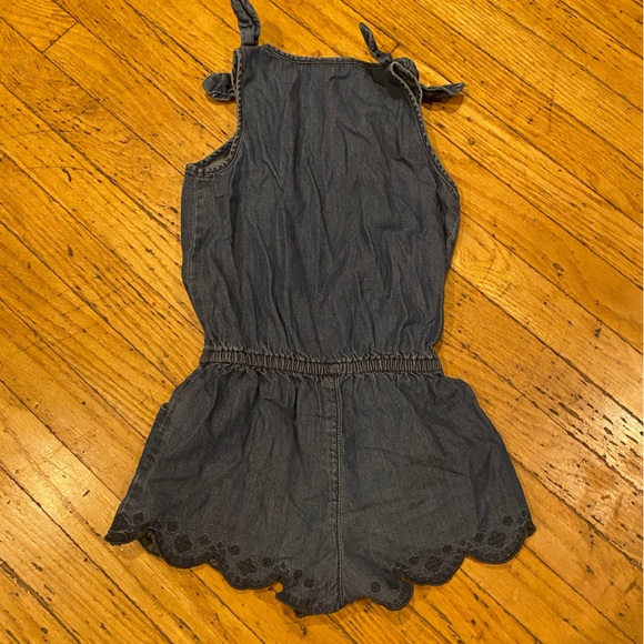 Cute Oshkosh jean one piece shorties. Look at the sweet details on the shorts. - Picture 3 of 3